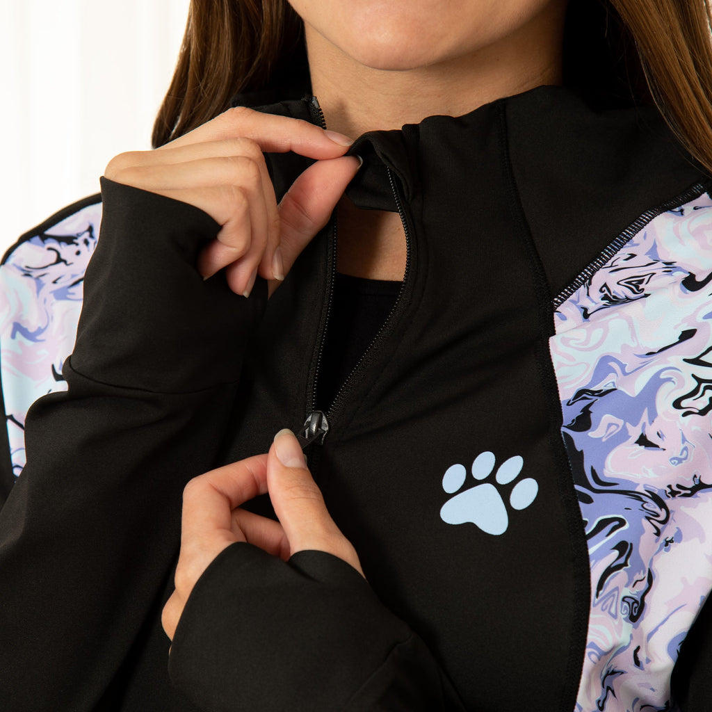 Women's Paw Print Yoga Crossover Set – Cute Animal Print Activewear