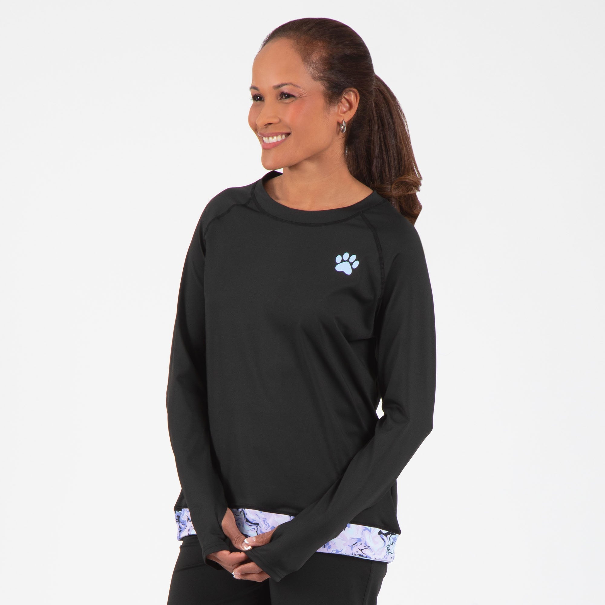Women's Paw Print Yoga Crossover Set – Cute Animal Print Activewear