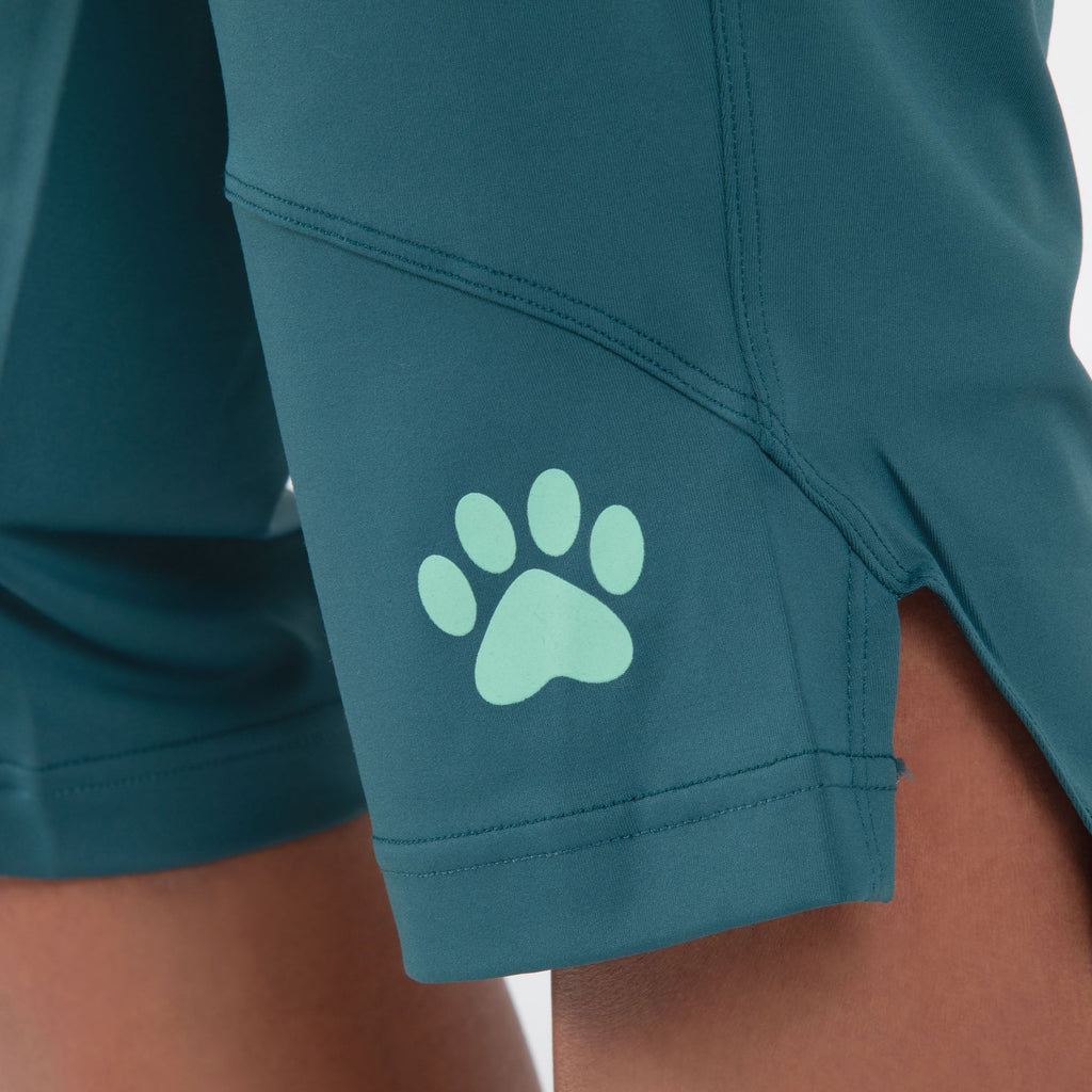 Women's Paw Print Yoga Crossover Set – Cute Animal Print Activewear