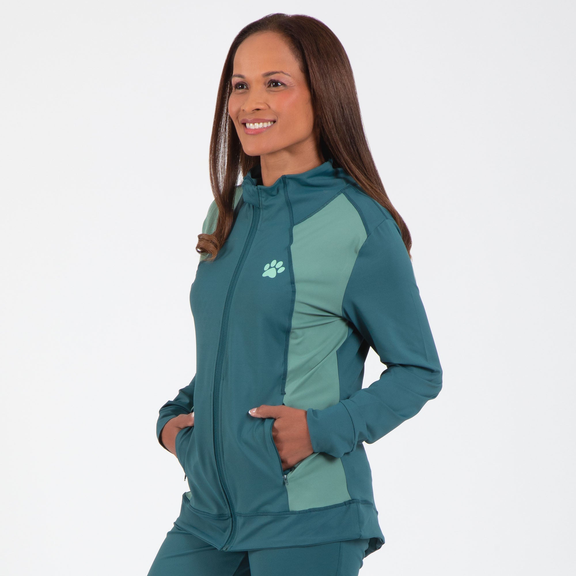 Women's Paw Print Yoga Crossover Set – Cute Animal Print Activewear