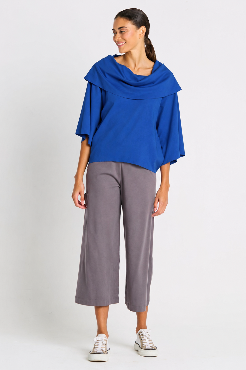 Women's Pima Cotton Jackie O Top – Classic Royal Blue Preppy Style