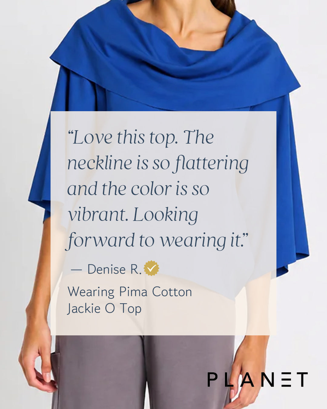 Women's Pima Cotton Jackie O Top – Classic Royal Blue Preppy Style