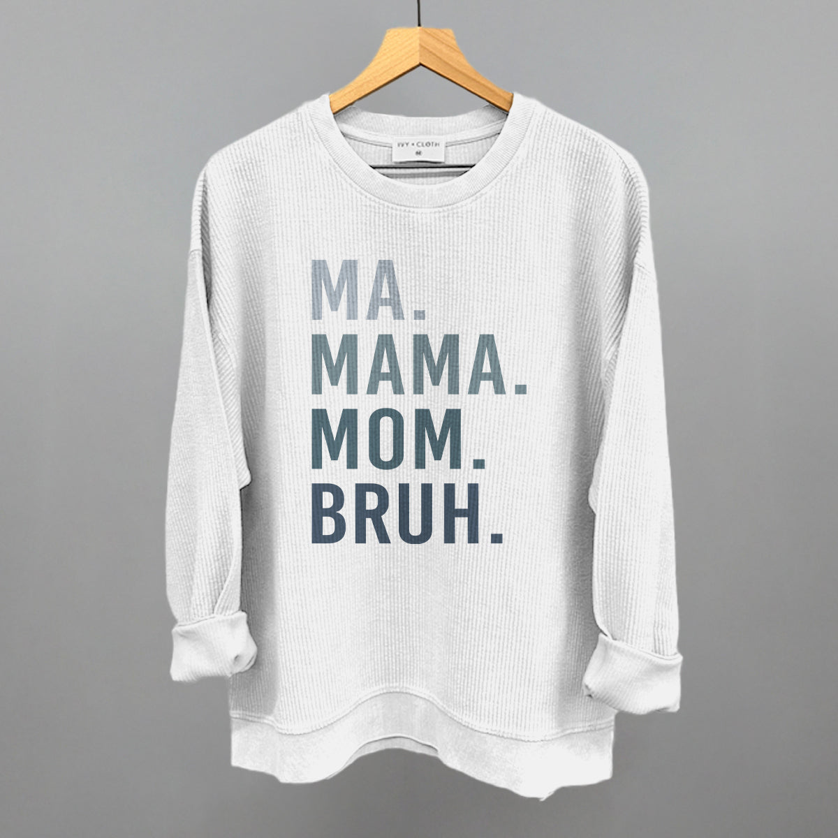 Funny Mom Graphic Tee – Ma Mama Mom Bruh Blue Gradient T-Shirt