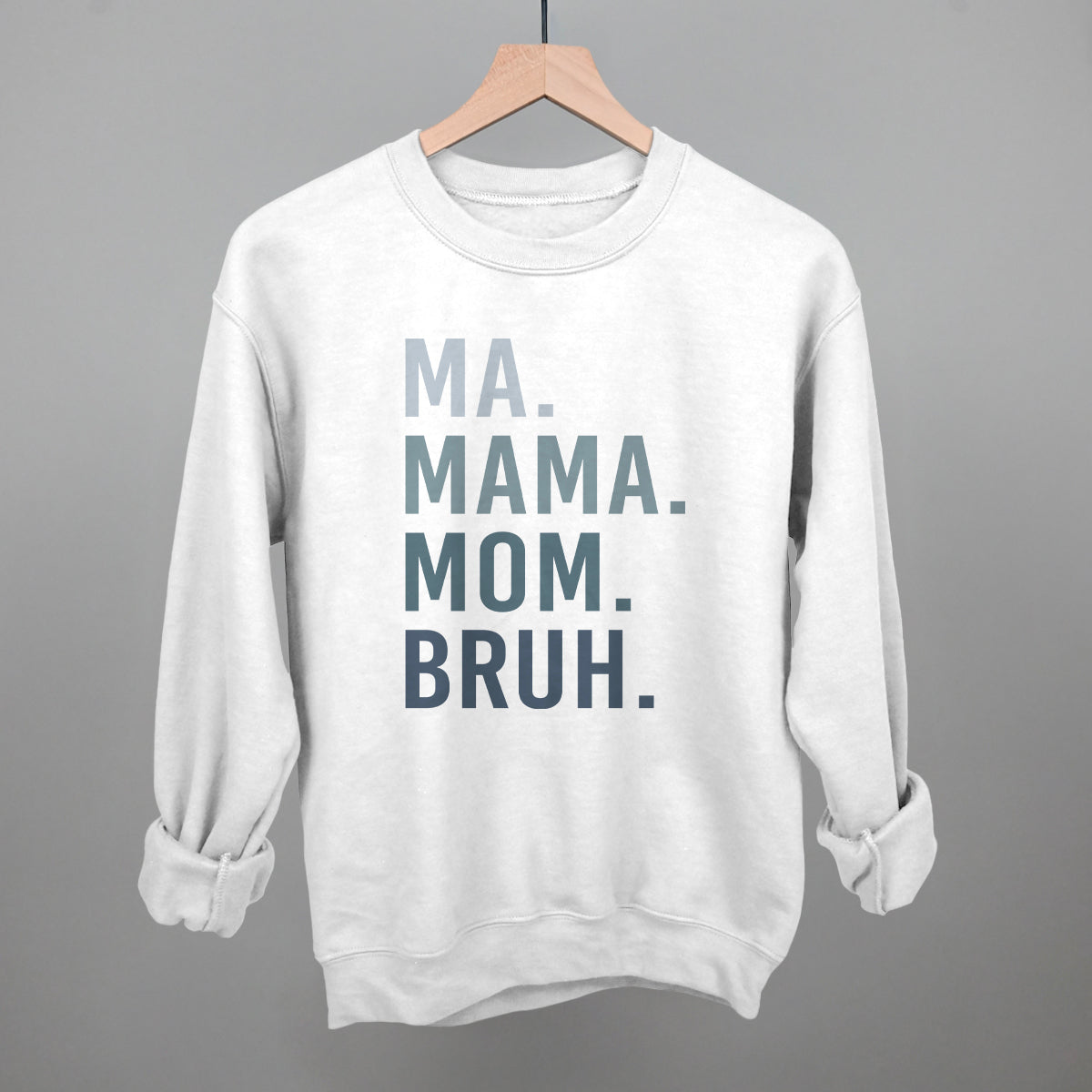 Funny Mom Graphic Tee – Ma Mama Mom Bruh Blue Gradient T-Shirt