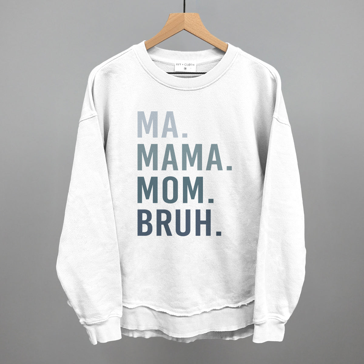 Funny Mom Graphic Tee – Ma Mama Mom Bruh Blue Gradient T-Shirt