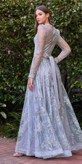 Long Sleeve Embellished Ball Gown – Formal Evening Dress for Women