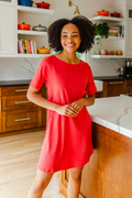 Women's Pima Cotton T-Shirt Dress – Soft Casual Everyday Midi Dress