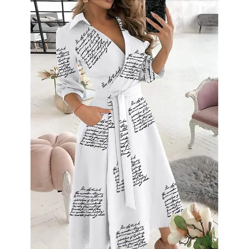 Women's Flowy A-Line Midi Dress – Casual Everyday Outfit