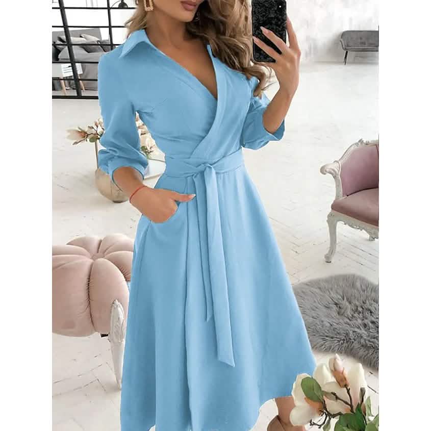 Women's Flowy A-Line Midi Dress – Casual Everyday Outfit