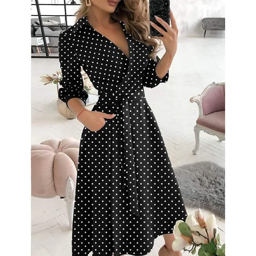 Women's Flowy A-Line Midi Dress – Casual Everyday Outfit