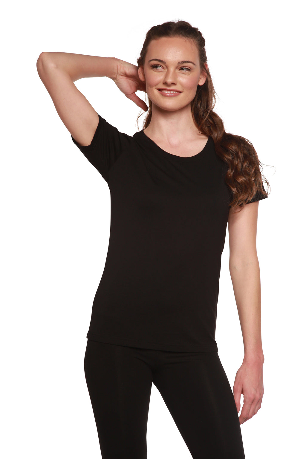 Women's Bamboo Cotton Scoop Neck Tee – Soft Sustainable Everyday T-Shirt