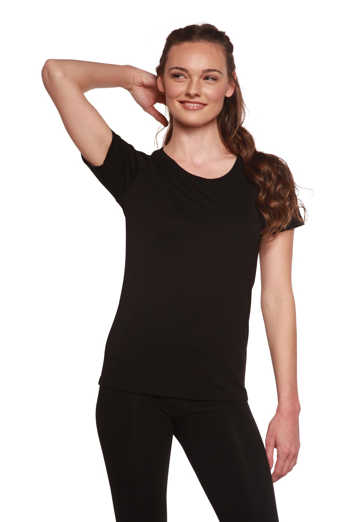 Women's Bamboo Cotton Scoop Neck Tee – Soft Sustainable Everyday T-Shirt