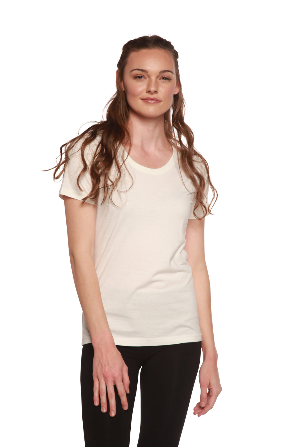 Women's Bamboo Cotton Scoop Neck Tee – Soft Sustainable Everyday T-Shirt